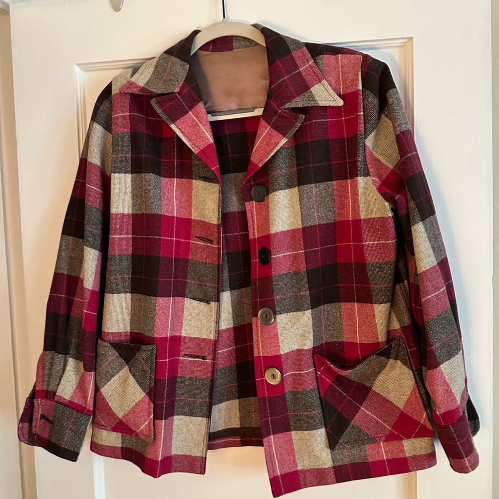 Plaid Button-Up Jacket